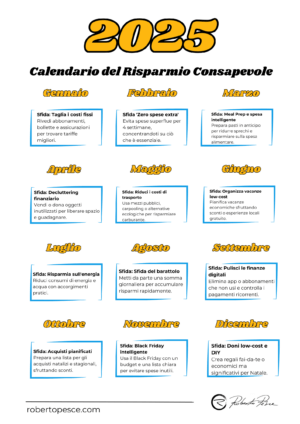 CALENDARIO DEL RISPARMIO 2025